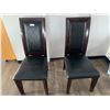 Image 1 : 2 x Leather-Style High-Backed Wooden Banquet Chairs