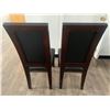 Image 4 : 2 x Leather-Style High-Backed Wooden Banquet Chairs