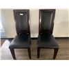 Image 1 : 2 x Leather-Style High-Backed Wooden Banquet Chairs