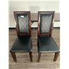Image 1 : 2 x Leather-Style High-Backed Wooden Banquet Chairs