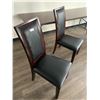Image 3 : 2 x Leather-Style High-Backed Wooden Banquet Chairs