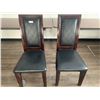 Image 1 : 2 x Leather-Style High-Backed Wooden Banquet Chairs