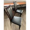 Image 3 : 2 x Leather-Style High-Backed Wooden Banquet Chairs