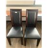 Image 1 : 2 x Leather-Style High-Backed Wooden Banquet Chairs