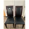 Image 1 : 2 x Leather-Style High-Backed Wooden Banquet Chairs