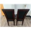 Image 4 : 2 x Leather-Style High-Backed Wooden Banquet Chairs