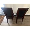 Image 4 : 2 x Leather-Style High-Backed Wooden Banquet Chairs