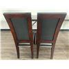 Image 4 : 2 x Leather-Style High-Backed Wooden Banquet Chairs