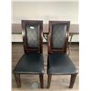 Image 1 : 2 x Leather-Style High-Backed Wooden Banquet Chairs