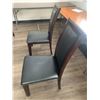 Image 3 : 2 x Leather-Style High-Backed Wooden Banquet Chairs