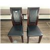Image 1 : 2 x Leather-Style High-Backed Wooden Banquet Chairs