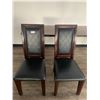 Image 1 : 2 x Leather-Style High-Backed Wooden Banquet Chairs