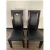 Image 1 : 2 x Leather-Style High-Backed Wooden Banquet Chairs