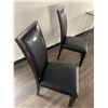 Image 3 : 2 x Leather-Style High-Backed Wooden Banquet Chairs
