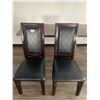 Image 1 : 2 x Leather-Style High-Backed Wooden Banquet Chairs