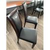 Image 3 : 2 x Leather-Style High-Backed Wooden Banquet Chairs