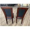 Image 4 : 2 x Leather-Style High-Backed Wooden Banquet Chairs