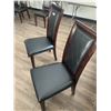 Image 3 : 2 x Leather-Style High-Backed Wooden Banquet Chairs