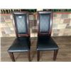 Image 1 : 2 x Leather-Style High-Backed Wooden Banquet Chairs