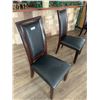 Image 3 : 2 x Leather-Style High-Backed Wooden Banquet Chairs