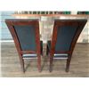Image 4 : 2 x Leather-Style High-Backed Wooden Banquet Chairs