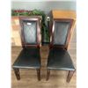 Image 1 : 2 x Leather-Style High-Backed Wooden Banquet Chairs