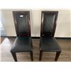 Image 1 : 2 x Leather-Style High-Backed Wooden Banquet Chairs
