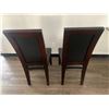 Image 4 : 2 x Leather-Style High-Backed Wooden Banquet Chairs
