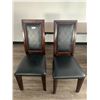 Image 1 : 2 x Leather-Style High-Backed Wooden Banquet Chairs