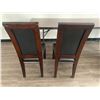 Image 4 : 2 x Leather-Style High-Backed Wooden Banquet Chairs