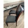 Image 3 : 2 x Leather-Style High-Backed Wooden Banquet Chairs
