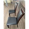 Image 3 : 2 x Leather-Style High-Backed Wooden Banquet Chairs