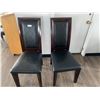 Image 1 : 2 x Leather-Style High-Backed Wooden Banquet Chairs
