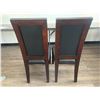Image 4 : 2 x Leather-Style High-Backed Wooden Banquet Chairs