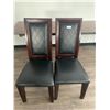 Image 1 : 2 x Leather-Style High-Backed Wooden Banquet Chairs