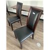 Image 3 : 2 x Leather-Style High-Backed Wooden Banquet Chairs