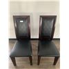 Image 1 : 2 x Leather-Style High-Backed Wooden Banquet Chairs