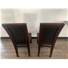 Image 4 : 2 x Leather-Style High-Backed Wooden Banquet Chairs