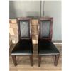 Image 1 : 2 x Leather-Style High-Backed Wooden Banquet Chairs