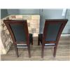 Image 4 : 2 x Leather-Style High-Backed Wooden Banquet Chairs