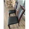 Image 3 : 2 x Leather-Style High-Backed Wooden Banquet Chairs