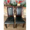Image 1 : 2 x Leather-Style High-Backed Wooden Banquet Chairs