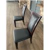 Image 3 : 2 x Leather-Style High-Backed Wooden Banquet Chairs
