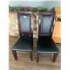 Image 1 : 2 x Leather-Style High-Backed Wooden Banquet Chairs