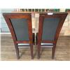 Image 4 : 2 x Leather-Style High-Backed Wooden Banquet Chairs