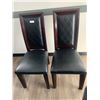 Image 1 : 2 x Leather-Style High-Backed Wooden Banquet Chairs