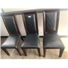 Image 1 : 3 x Leather-Style High-Backed Wooden Banquet Chairs