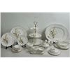 Image 1 : White China Set with Wheat and Gold Detailing