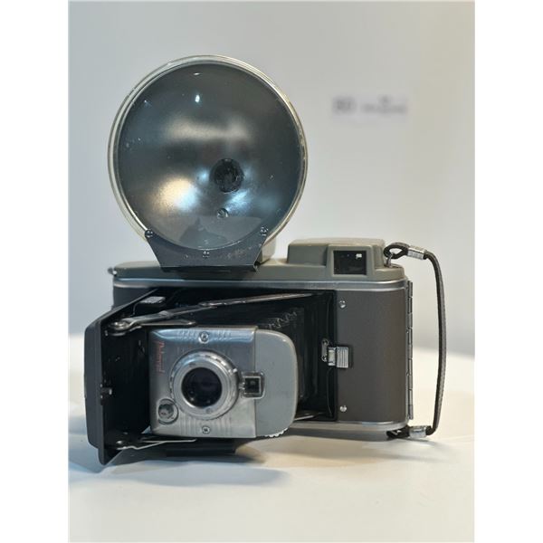 Vintage Land Camera Polaroid Model No. 80 Camera, Flash Attachment No. 281 & Case