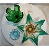 Image 1 : Green and Blue Glass Decorative Dishes